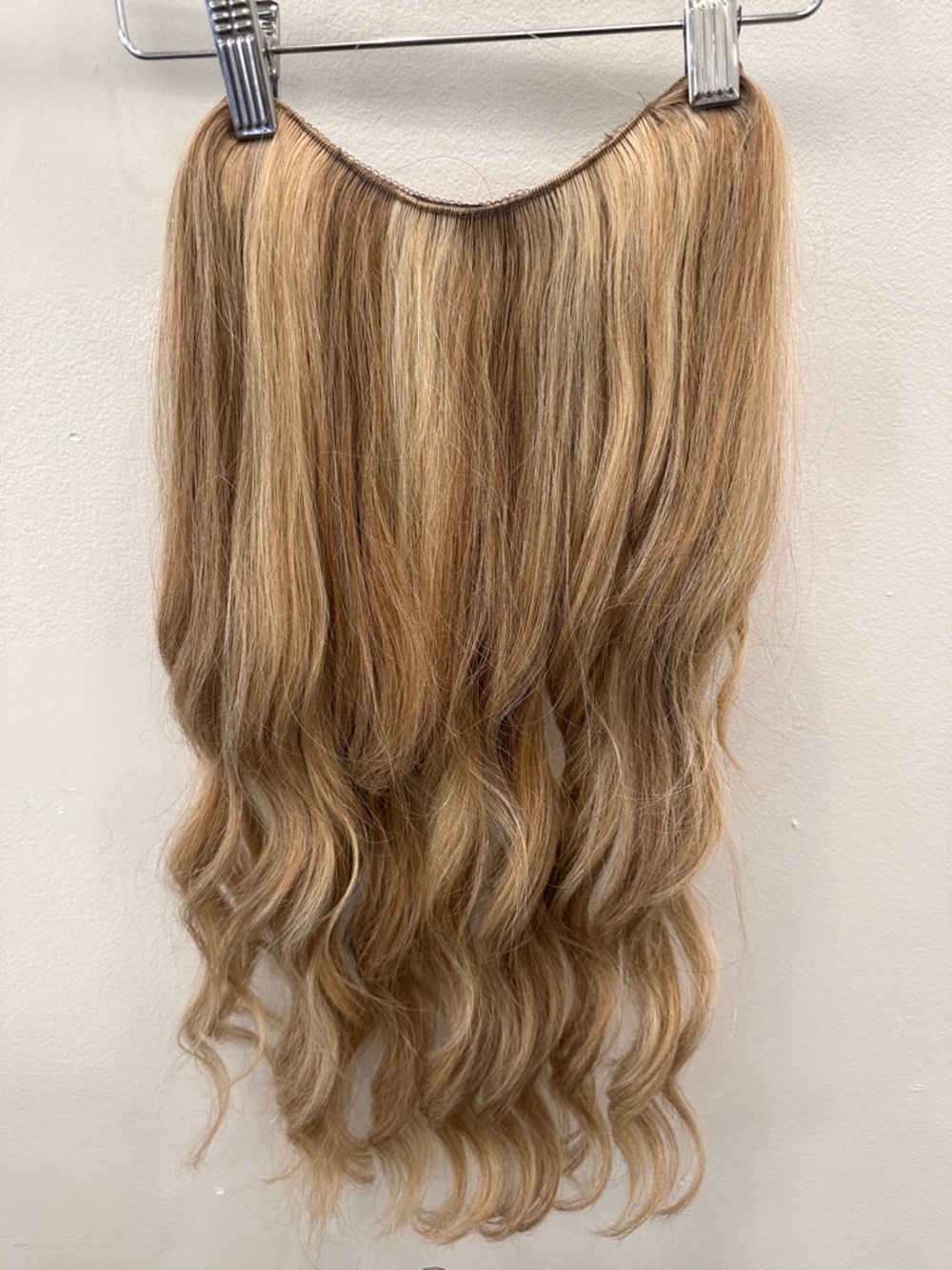 Halocouture Hairpiece long dark blonde and light blonde highlighted hairpiece - Picture 4 of 7